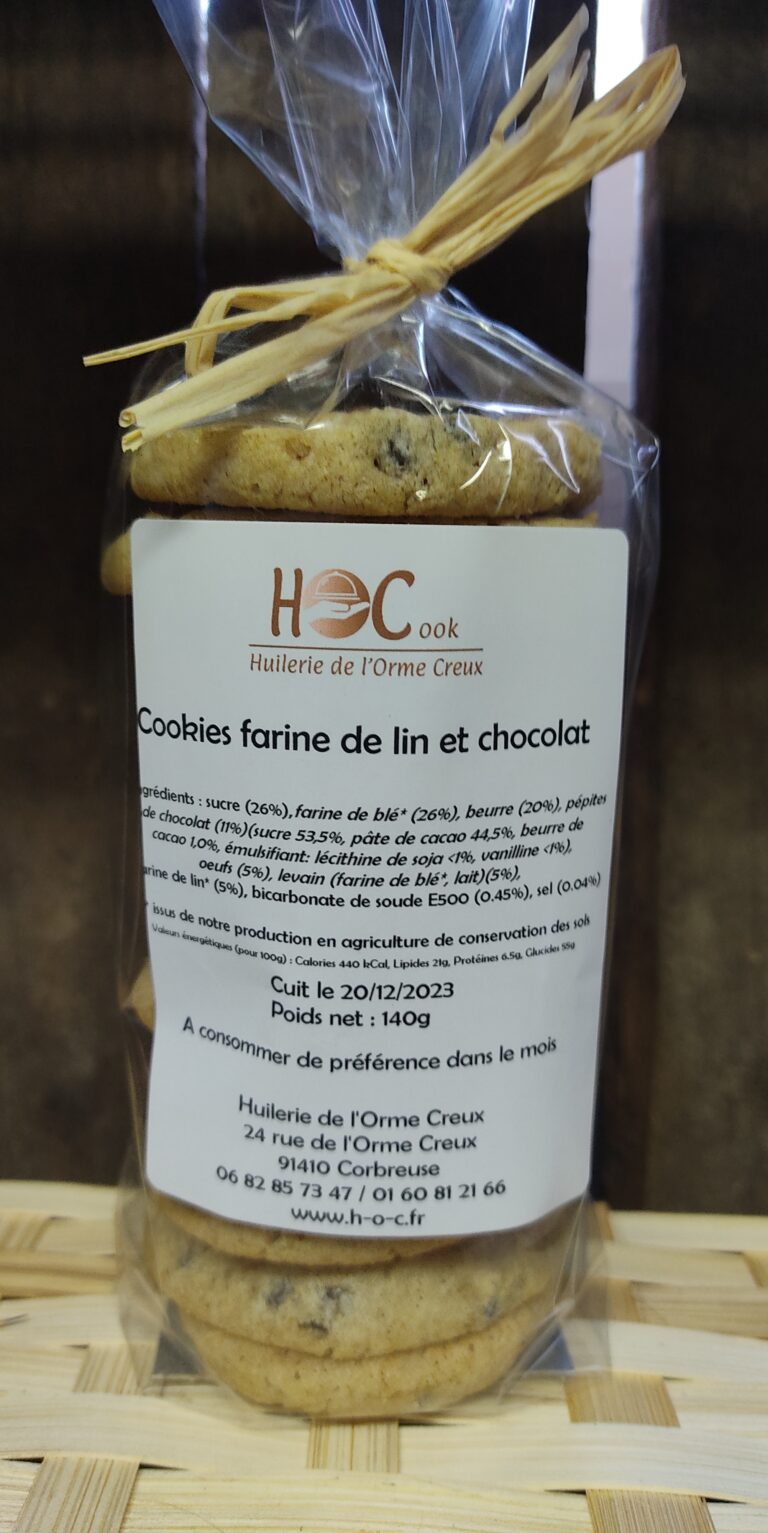 Cookies farine de lin et chocolat